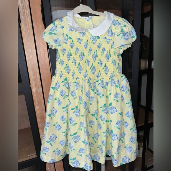 Janie & Jack Charlotte Floral Smocked Dress collar toddler girl bow formal the - Picture 1 of 6